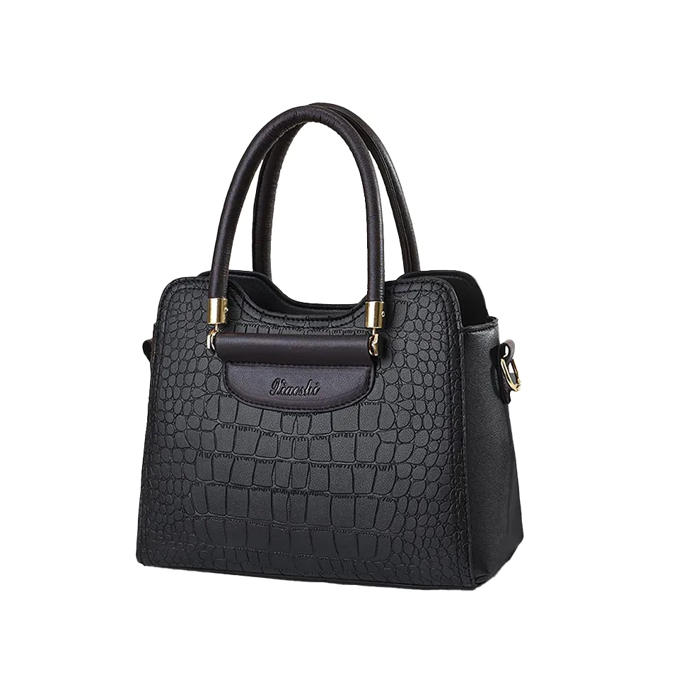 Crocodile Embossed leather square bag b16