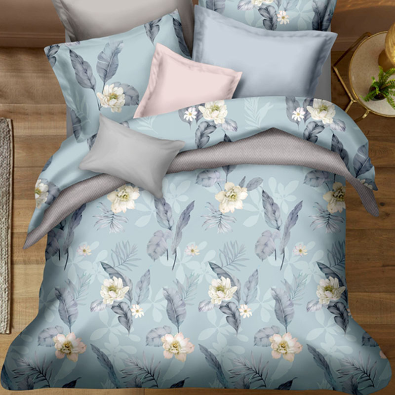 Azure Bloom Single Bed Sheet Set